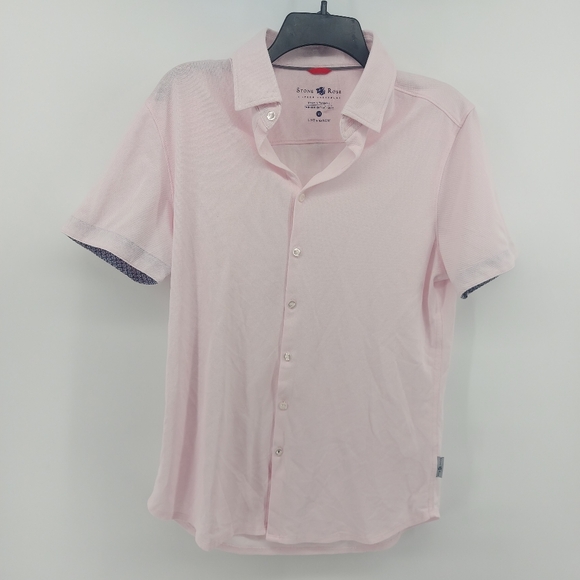 Stone Rose Pink Short Sleeve Hi Tech Dresswear Size Medium - Picture 1 of 6